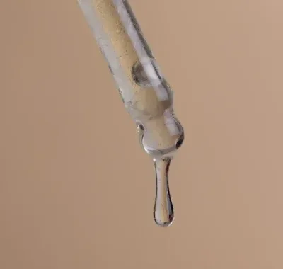 スポイトから精油が滴り落ちる様子